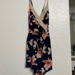 Open back criss cross romper